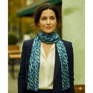 Talbots 100% Silk Oblong Scarf – NWT – Nautical Rope PrintSize: 66" x 4"